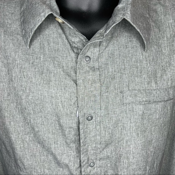 M Men’s Excurzion Grey Short Sleeve Breathable Button Down Shirt Medium - Picture 5 of 10